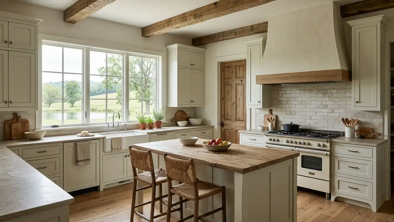 A kitchen in a College Grove, Tennessee home with a stainless refrigerator and range